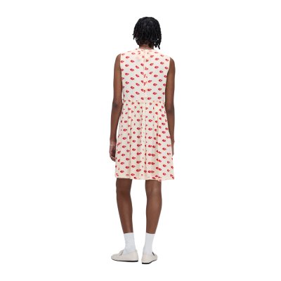 THE KISS LIPS LIPS PLEATED MIDI DRESS